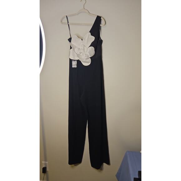 Zac Posen One-Shoulder Floral Motif Jumpsuit - Picture 2 of 5